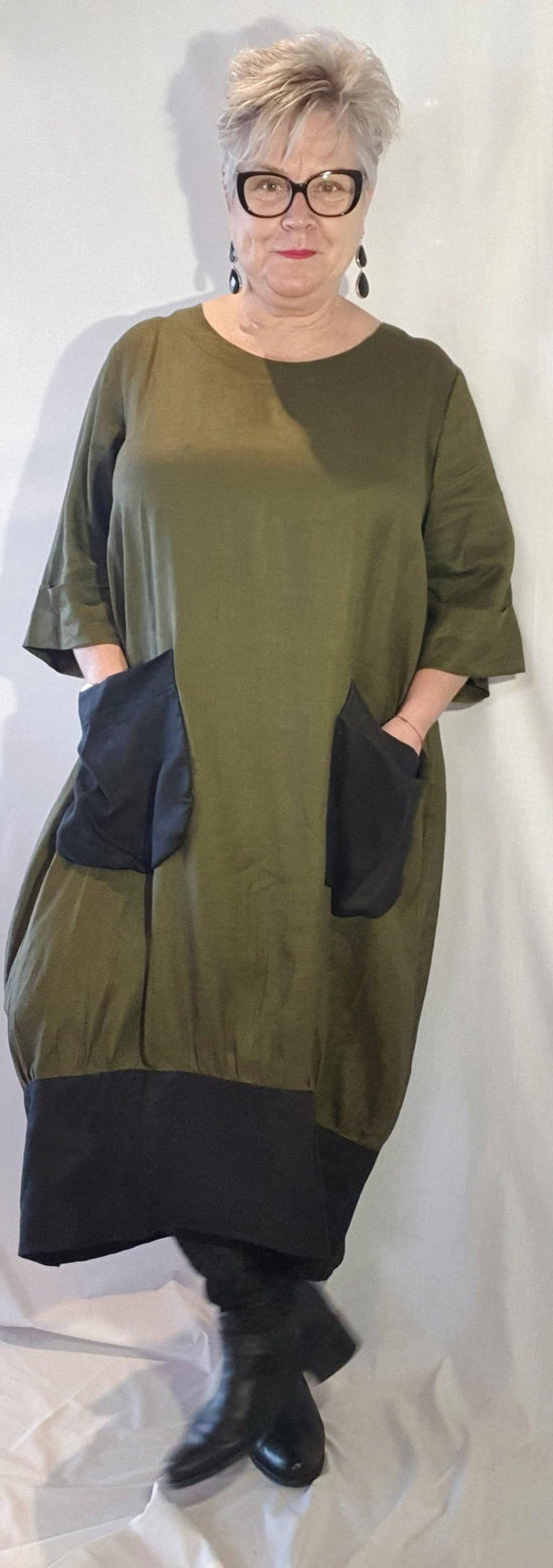 Daisy Linen Dress Round Neck