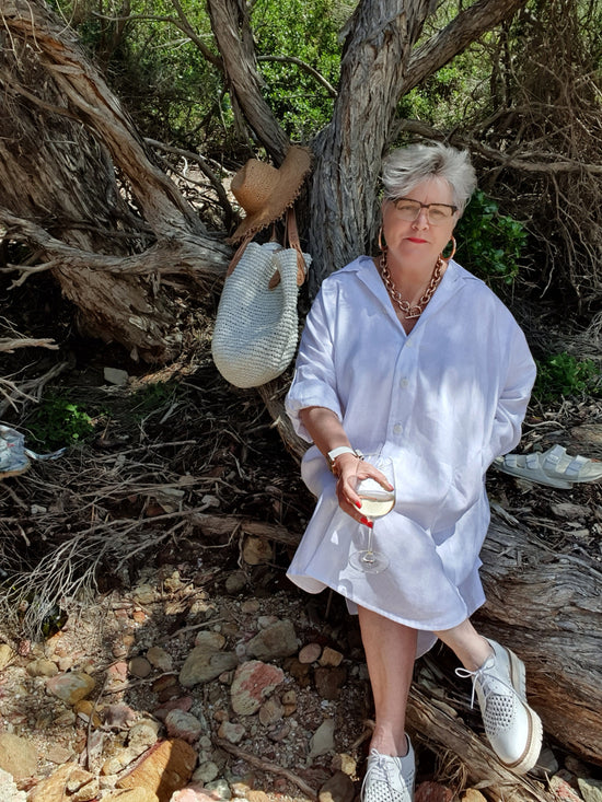 Bessie Linen Long Sleeve Top