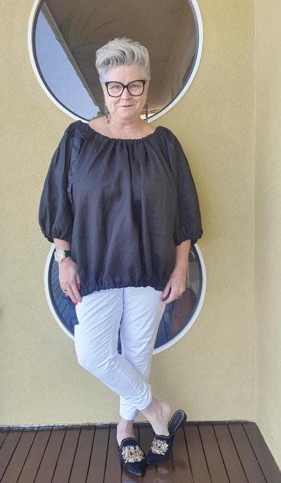 Zoe Linen Top - ANOTHER 40% OFF DISCONTINUED SALE ITEM