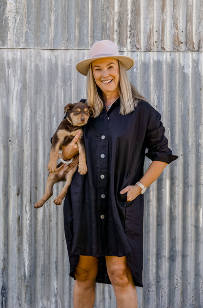 Bessie Linen Long Sleeve Top