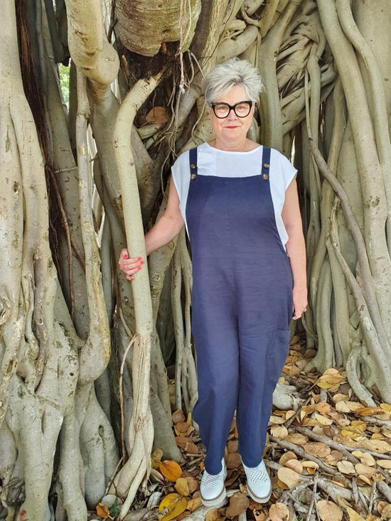 Gilly Linen Overalls - 40% OFF SALE DISCONTINUED LINE - DEDUCTED AT CHECKOUT